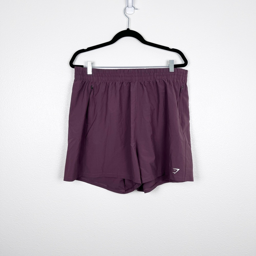 Gymshark Womens Athletic Shorts Plum Purple‎ Zipper Pockets XXL B5A2F